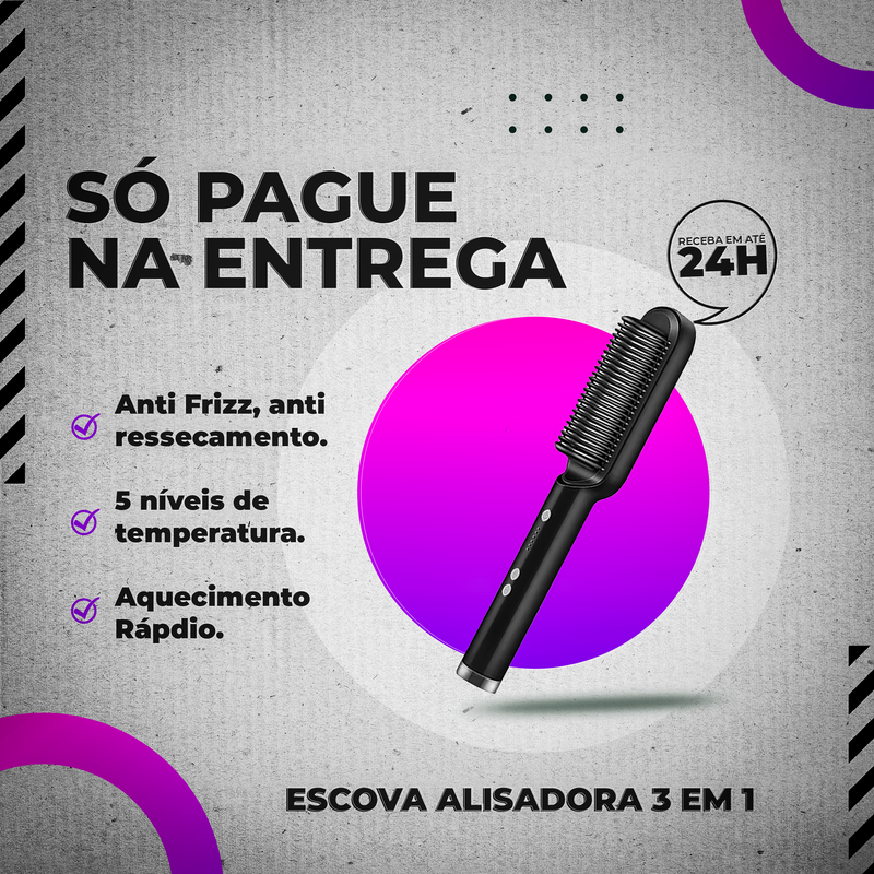 Escova Alisadora 3 em 1