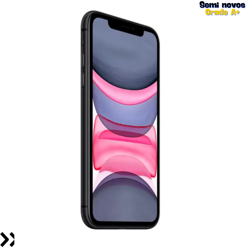 iPhone 11 - 64GB - Tela 6,1” - Camera 12MP - iOS - Preto- SEMINOVO