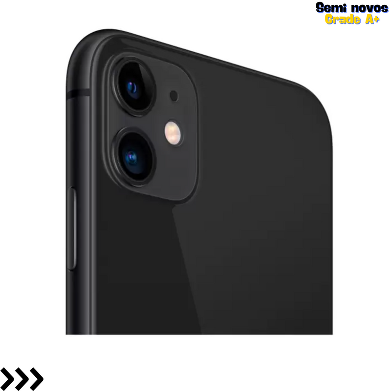 iPhone 11 - 64GB - Tela 6,1” - Camera 12MP - iOS - Preto- SEMINOVO