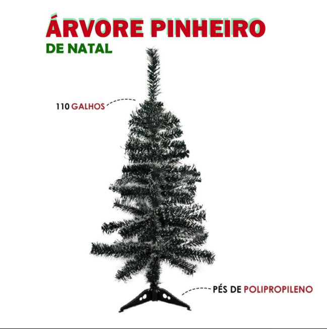 Arvore Natal Dobravel Decoracao Natal C/Enfeite Bolinhas 1,20m