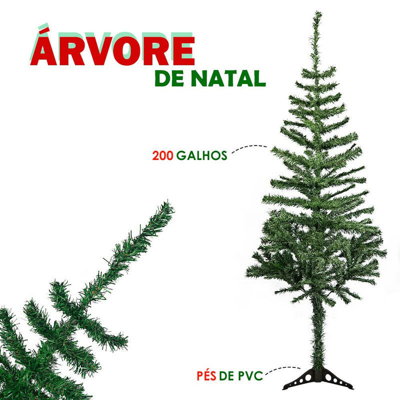 Árvore de Natal Rosa Com 320 Galhos - 1,50m