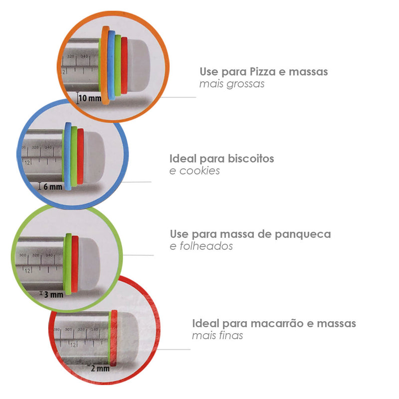 Rolo para Massas Ajustável