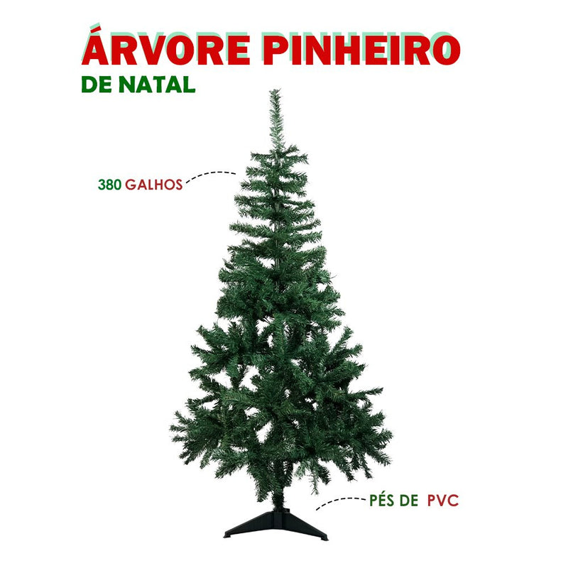 Árvore De Natal Luxo 1,50 Altura Base PVC 380 Galhos