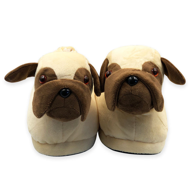 Pantufas de Cachorro Pug 3D Tamanho Único