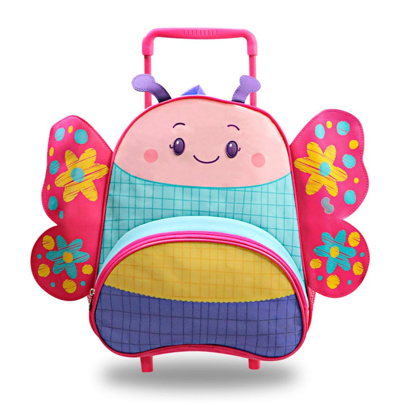 Mochila Infantil Com Rodinhas Borboleta