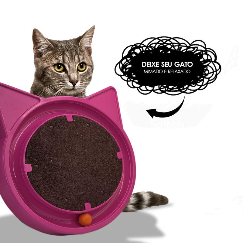 Arranhador para Gatos com Bolinha Interativa Antistress - Rosa