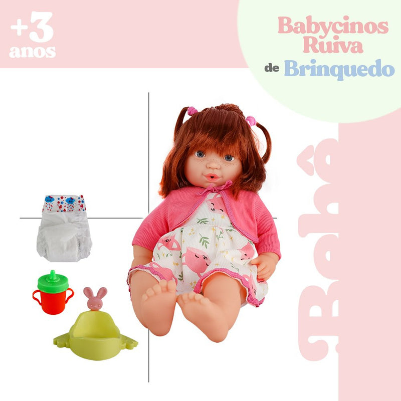 Boneca Babycinos Ruiva Com Acessórios