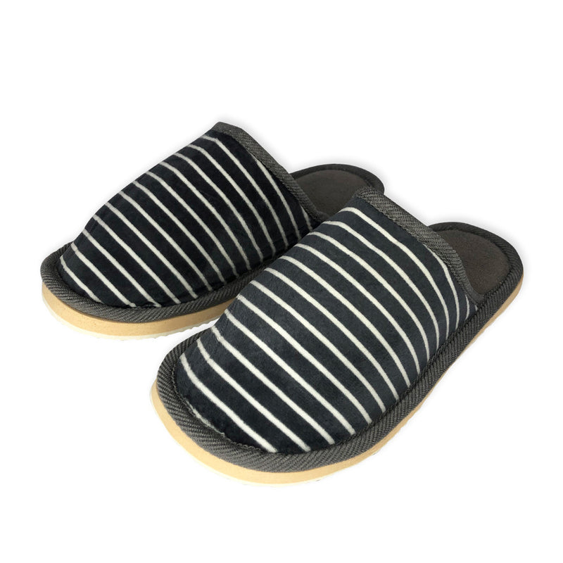 Pantufa Feminina com Listras Cinza 38/39