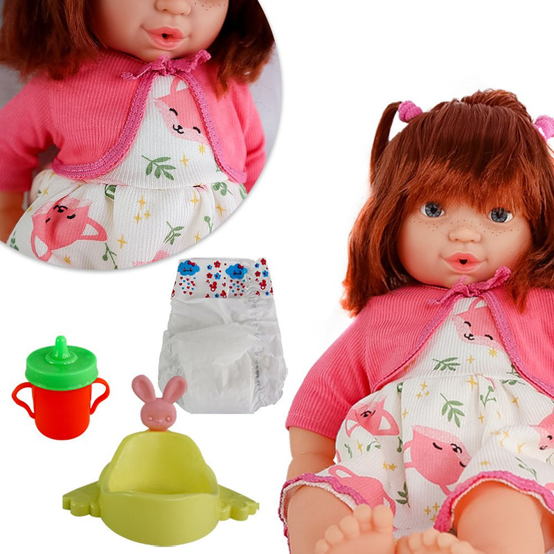 Boneca Babycinos Ruiva Com Acessórios