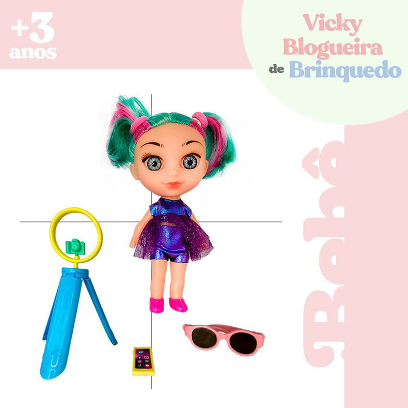 Boneca Vicky Blogueira Com Acessórios