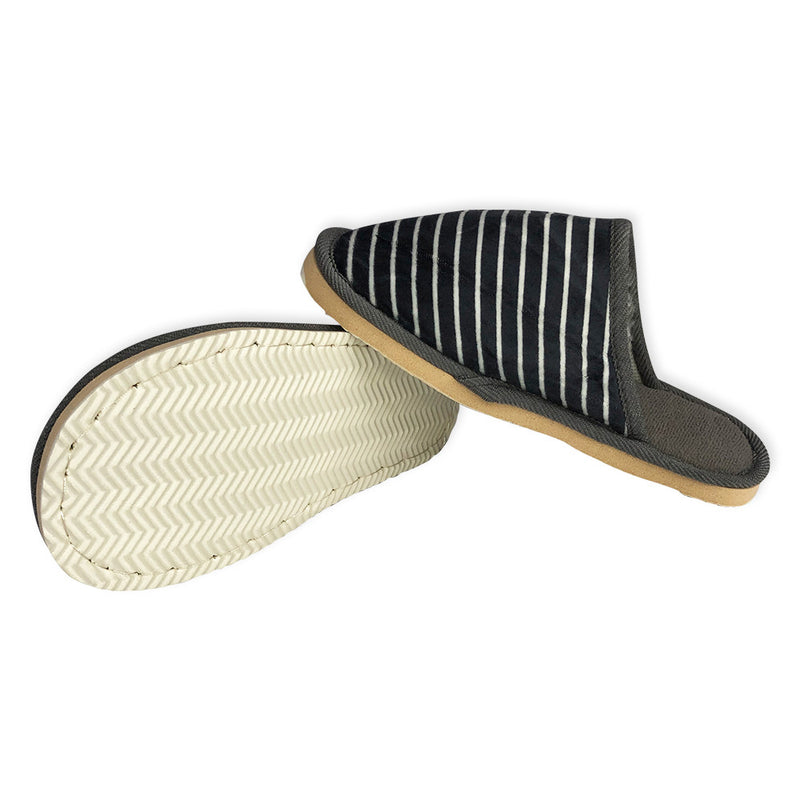 Pantufa Feminina com Listras Cinza 38/39