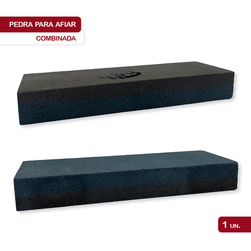 Pedra Amolar Afiar Faca Canivete Dupla Face Profissional 20cm