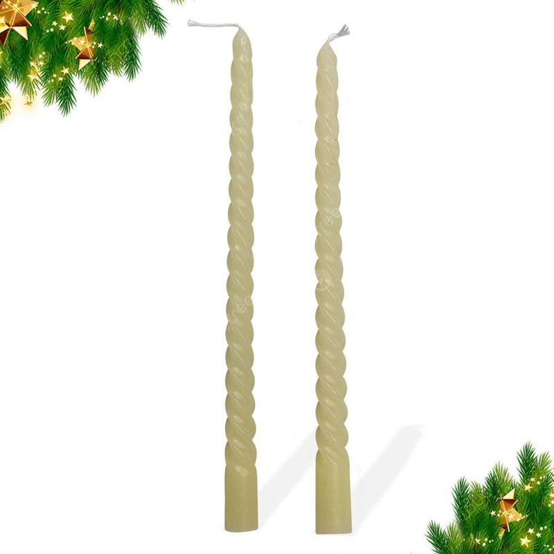 Vela Castiçal Torcidas 25cm Kit 2 Unidades para Natal, Casamentos, Batizados - Branco