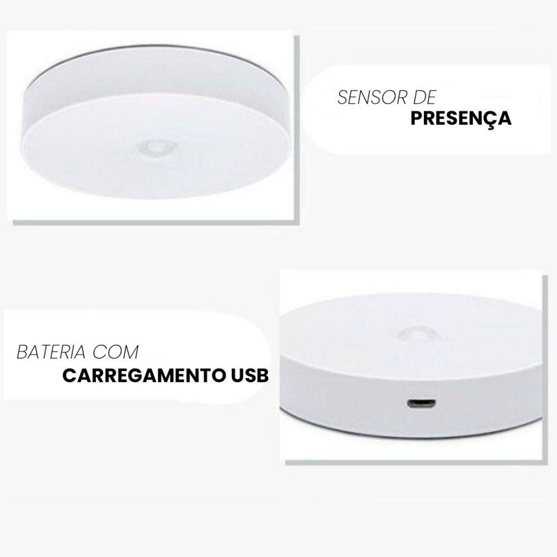 Luminárias Led S/ Fio Com Sensor Presença Usb Recarregáveis