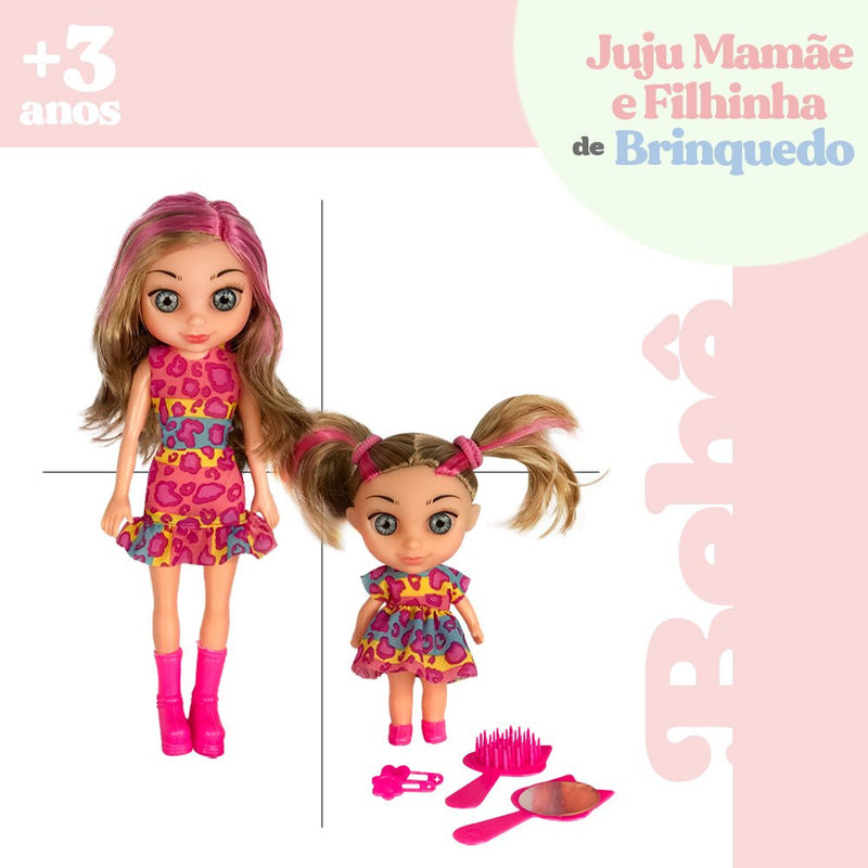 Boneca Juju Mommy Mamãe E Filhinha Com Acessórios