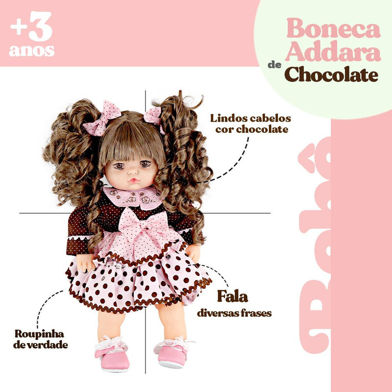 Boneca Addara Chocolate Que Fala