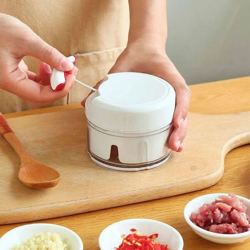 Mini Multiprocessador Triturador Manual 2 Lâminas Inox Alho