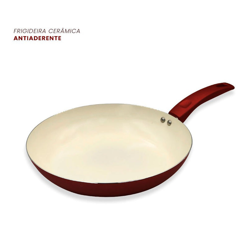 Frigideira com Revestimento em Cerâmica 28cm - Vermelho