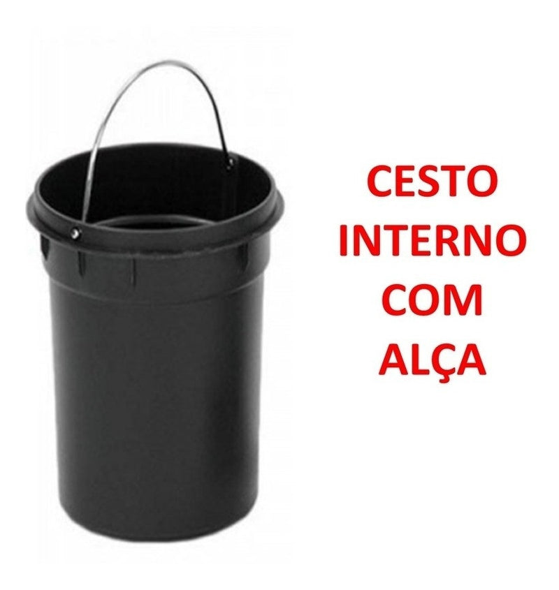 Cesto De Lixo 12 lts 100% Inox C/ Pedal Banheiro