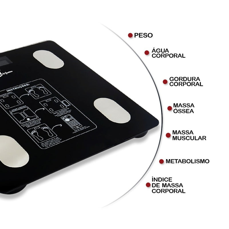 Balança Digital Corporal Bioimpedancia Aplicativo Bluetooth