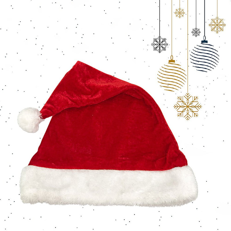 Gorro Papai Noel Veludo Vermelho 40 cm Touca Natal