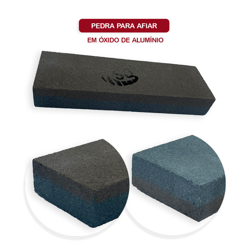 Pedra Amolar Afiar Faca Canivete Dupla Face Profissional 20cm