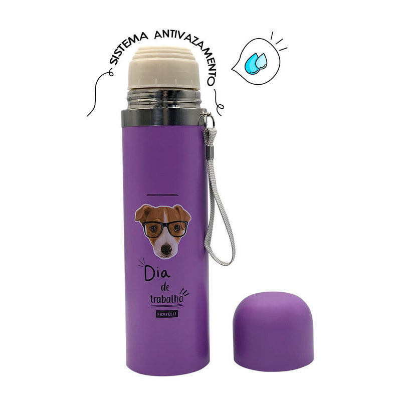 Garrafa Color Estampa Pet Inox 480ml - Roxo